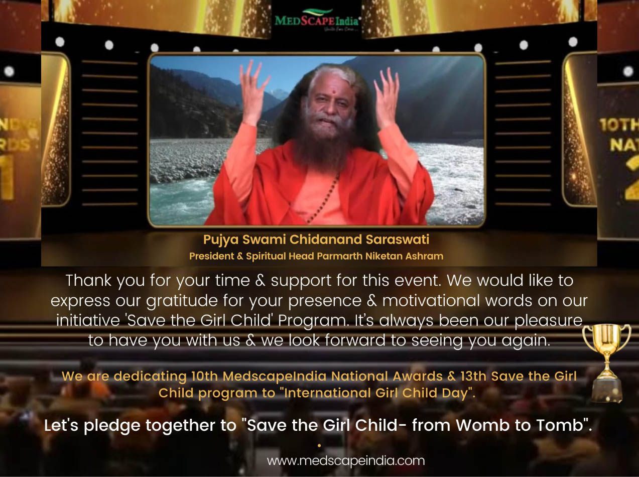 Dr Sunita Dube 10th Medscapeindia National Awards & Save the Girl Child Program