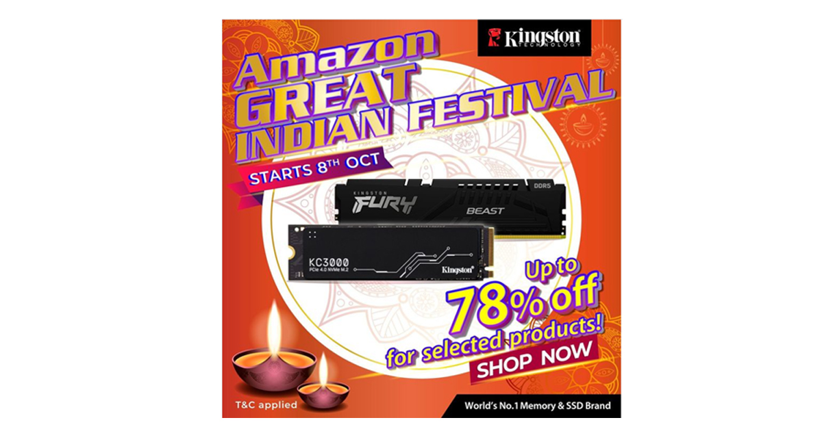 Kingston Technology Redefines Tech Dreams with Exclusive Offers in Amazon Great Indian Sale.