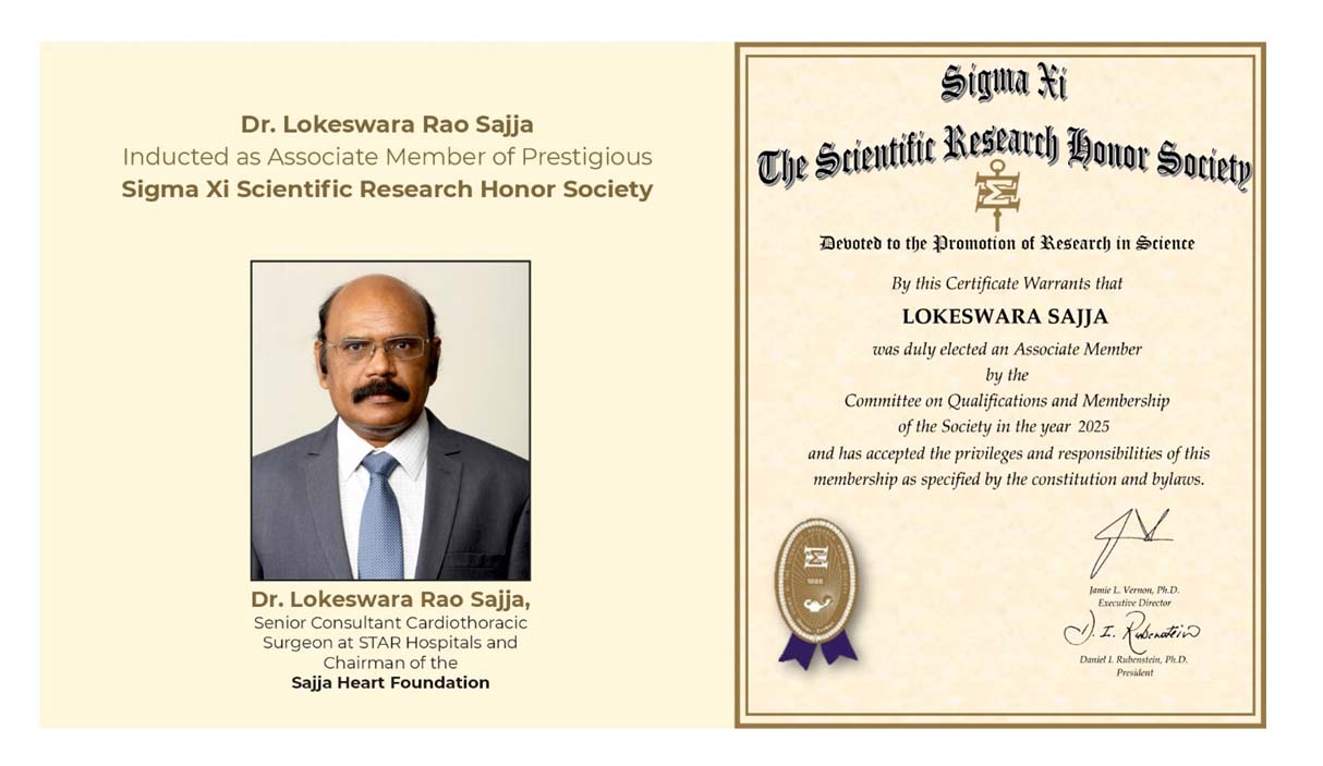 Renowned Indian Cardiac Surgeon Dr. Lokeswara Rao Sajja Inducted as Associate Member of Prestigious Sigma Xi Scientifi