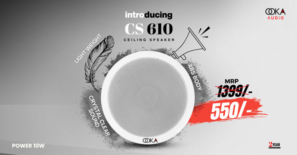Ooka, All-New Bharat-made ABS Ceiling Speaker, Next Gen Audio System provider