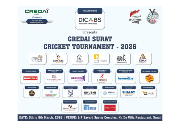 CREDAI Surat 12th Cricket Tournament 2026