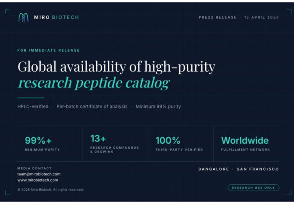 Miro Biotech Announces Global Availability of High-Purity Research Peptide Catalog