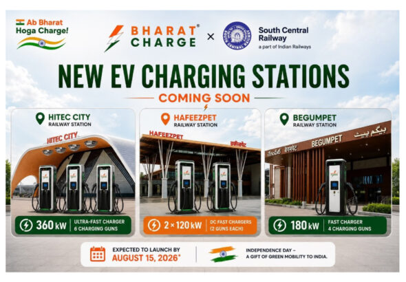 Bharat Charge Announces Association with South Central Railway to Expand Ultra-Fast EV C