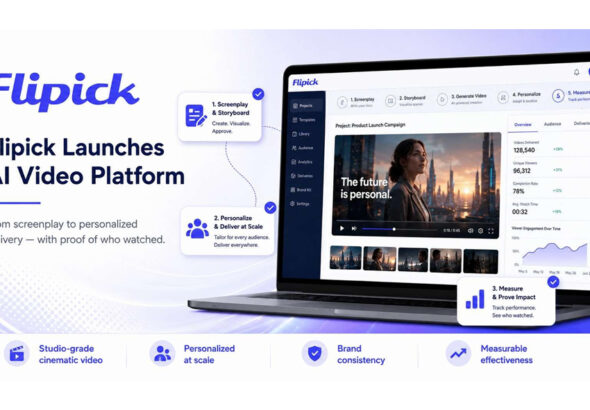 Flipick Launches AI Video Platform That Creates, Personalizes, Delivers and Measures Effectiveness of Cinematic Video at Scale