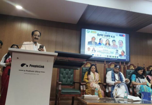 Ravi Kapoor at the podium during Prerna Utsav 4.0.